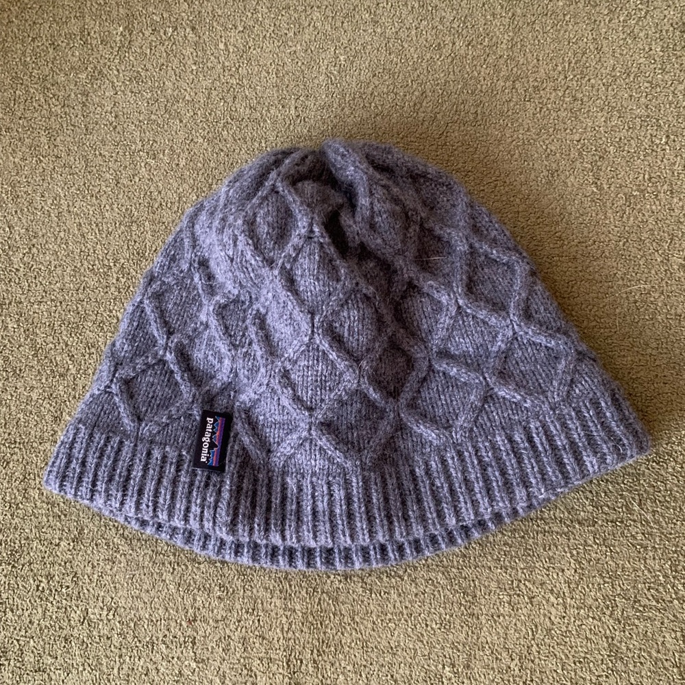 Women’s Patagonia Beanie Grey Wool Honeycomb Knit